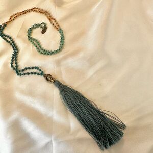 Zacasha buddha tassel crystal  pendant necklace